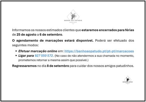 Aviso de encerramento para férias0